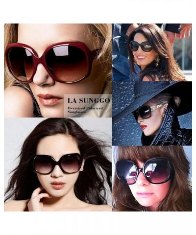 Oversized Polarized Sunglasses for Women, Classic Square Fashion Shades, Sparkling Frame, Lentes De Sol Para Mujer A4 Transpa...