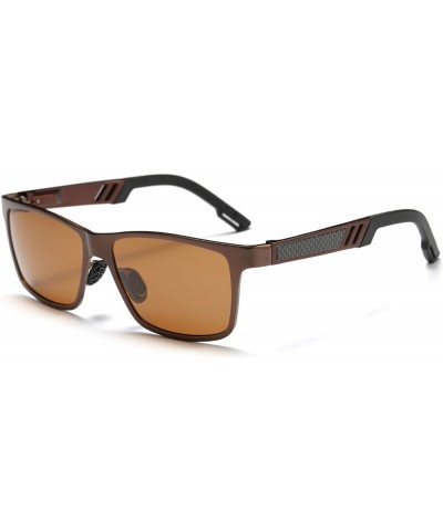 Men's Hot Retro Driving Polarized Wayfarer Sunglasses Aluminum magnesium Frame A6560 Tea-tea $11.83 Square