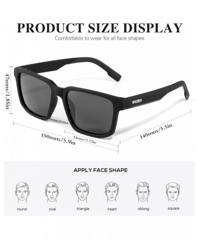 Polarized Square Sunglasses for Men and Women with UV400 Protection black256 $7.50 Square