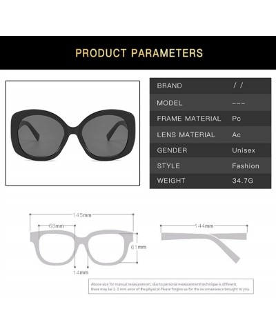 Fashion Retro Oval Frame Large Frame Sunglasses for Men and Women (Color : D, Size : 1) 1 G $16.84 Designer