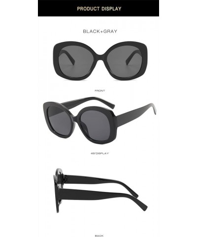 Fashion Retro Oval Frame Large Frame Sunglasses for Men and Women (Color : D, Size : 1) 1 G $16.84 Designer