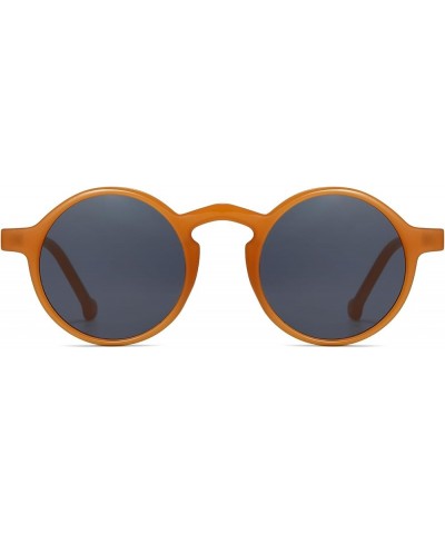 Lightweight Unisex Small Round Sunglasses Hippie Circular Plastic Retro Lennon Boho Glasses Orange Grey $10.35 Aviator