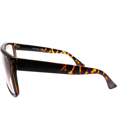 Large Flat Top Square Clubbing Oversized Hip Hop Clear Lens Glasses Tortoise $10.44 Oversized