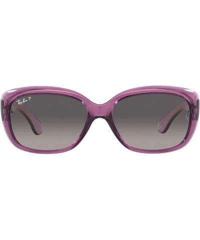 Women's Rb4101 Jackie Ohh Butterfly Sunglasses Transparent Violet/Grey Gradient Polarized $53.10 Butterfly