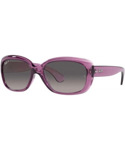 Women's Rb4101 Jackie Ohh Butterfly Sunglasses Transparent Violet/Grey Gradient Polarized $53.10 Butterfly