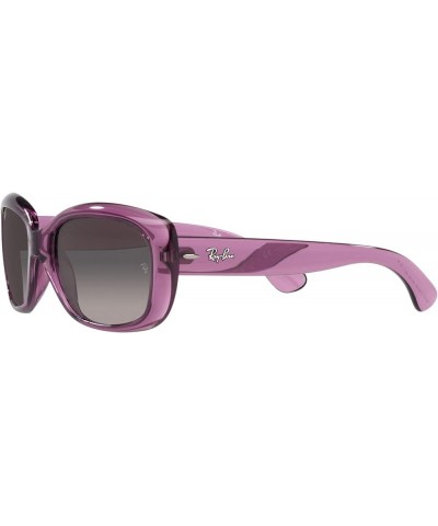 Women's Rb4101 Jackie Ohh Butterfly Sunglasses Transparent Violet/Grey Gradient Polarized $53.10 Butterfly