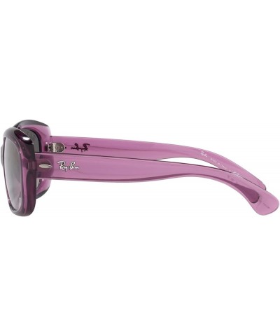 Women's Rb4101 Jackie Ohh Butterfly Sunglasses Transparent Violet/Grey Gradient Polarized $53.10 Butterfly