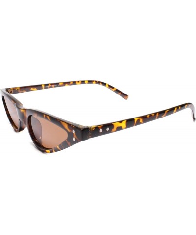 Stylish Womens Pointy Cat Eye Unique Narrow Slim Sunglasses Tortoise $9.00 Designer