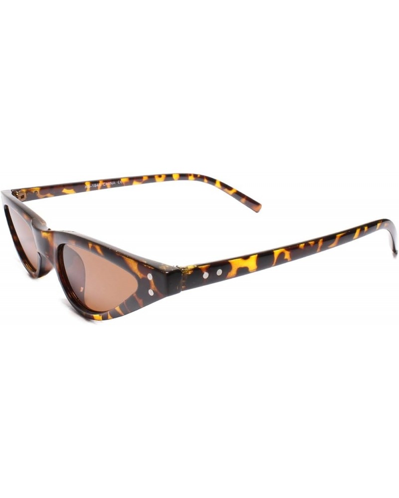 Stylish Womens Pointy Cat Eye Unique Narrow Slim Sunglasses Tortoise $9.00 Designer