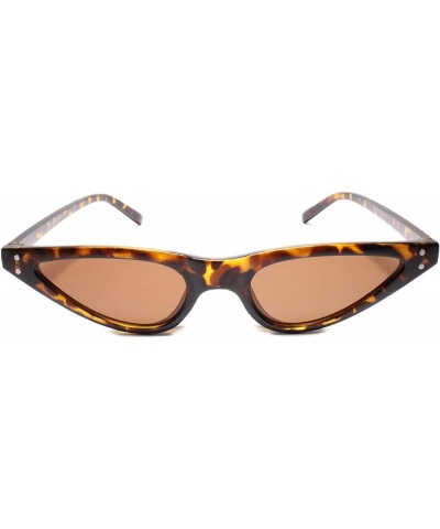 Stylish Womens Pointy Cat Eye Unique Narrow Slim Sunglasses Tortoise $9.00 Designer