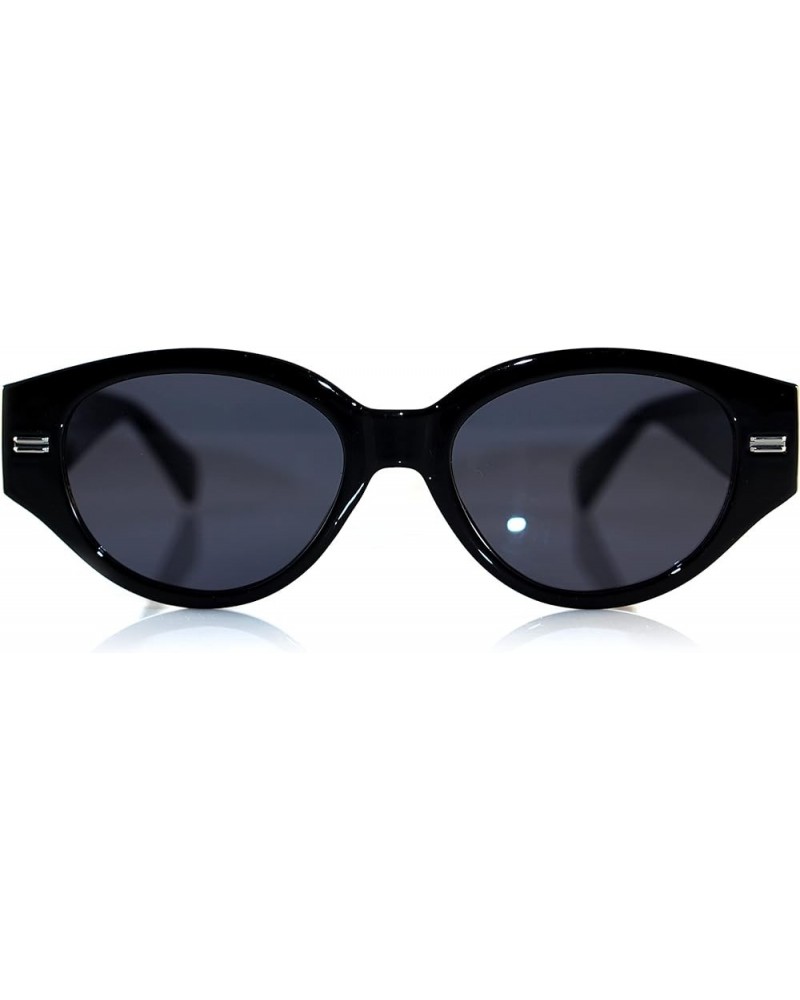 Retro Classic Womens Thick Frame Temple Gothic Geometric Cat-Eye Sunglasses A308 Black Black $11.12 Cat Eye