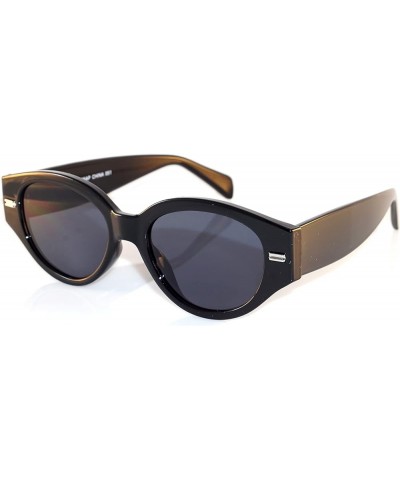 Retro Classic Womens Thick Frame Temple Gothic Geometric Cat-Eye Sunglasses A308 Black Black $11.12 Cat Eye