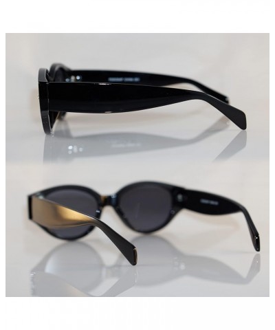 Retro Classic Womens Thick Frame Temple Gothic Geometric Cat-Eye Sunglasses A308 Black Black $11.12 Cat Eye