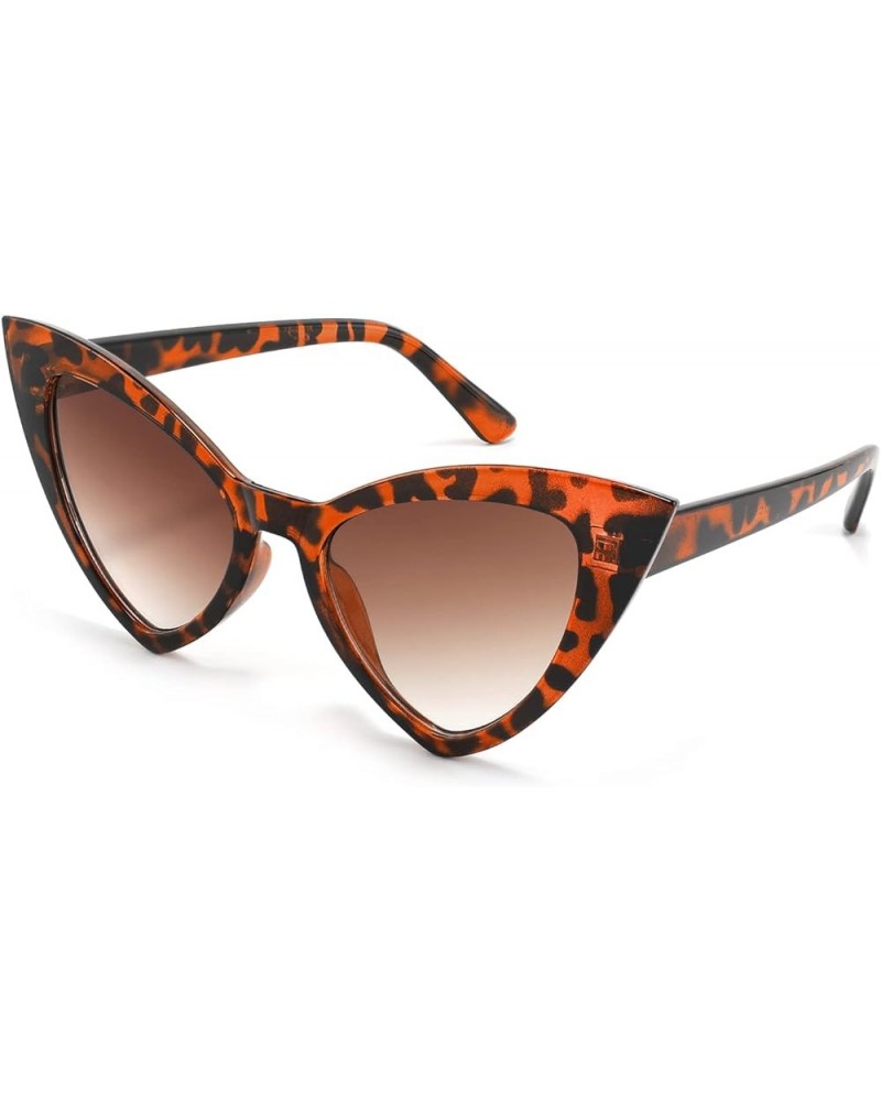 Retro Cat Eye Sunglasses for Women Fashion Vintage Cateye Sun Glasses B2235 003 Leopard Frame/Tea Gradient Lens $9.66 Cat Eye