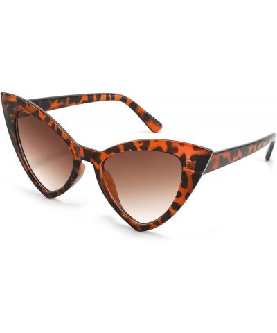 Retro Cat Eye Sunglasses for Women Fashion Vintage Cateye Sun Glasses B2235 003 Leopard Frame/Tea Gradient Lens $9.66 Cat Eye