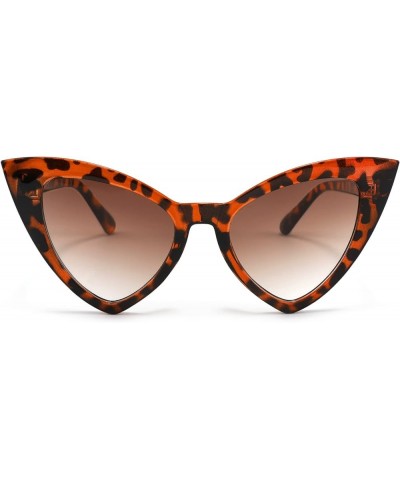 Retro Cat Eye Sunglasses for Women Fashion Vintage Cateye Sun Glasses B2235 003 Leopard Frame/Tea Gradient Lens $9.66 Cat Eye