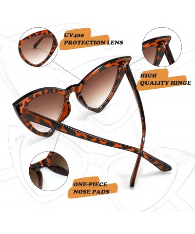 Retro Cat Eye Sunglasses for Women Fashion Vintage Cateye Sun Glasses B2235 003 Leopard Frame/Tea Gradient Lens $9.66 Cat Eye