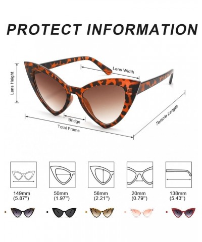 Retro Cat Eye Sunglasses for Women Fashion Vintage Cateye Sun Glasses B2235 003 Leopard Frame/Tea Gradient Lens $9.66 Cat Eye