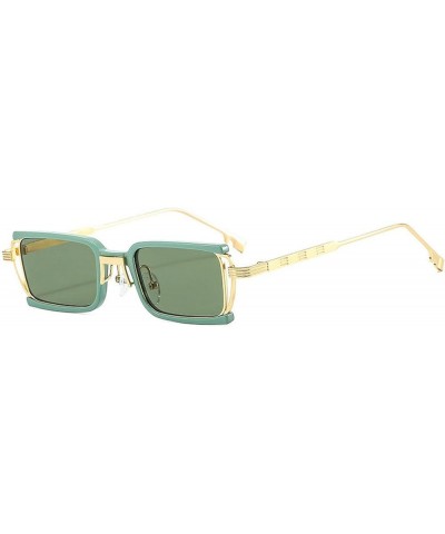 COTIA/Classic Retro Square Small Frame Metal Sunglasses for Men and Women Green $11.23 Square