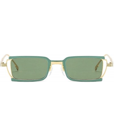 COTIA/Classic Retro Square Small Frame Metal Sunglasses for Men and Women Green $11.23 Square