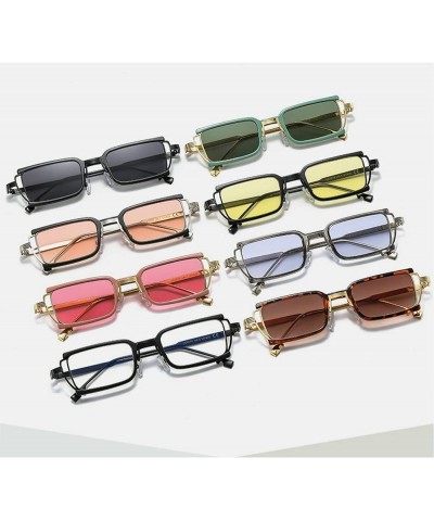 COTIA/Classic Retro Square Small Frame Metal Sunglasses for Men and Women Green $11.23 Square