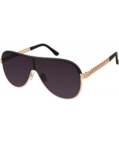 Women's J6228 Metal Shield Aviator Pilot Sunglasses with Uv Protection. Glam Gifts for Her, 131 Mm Gold & Black $18.02 Pilot