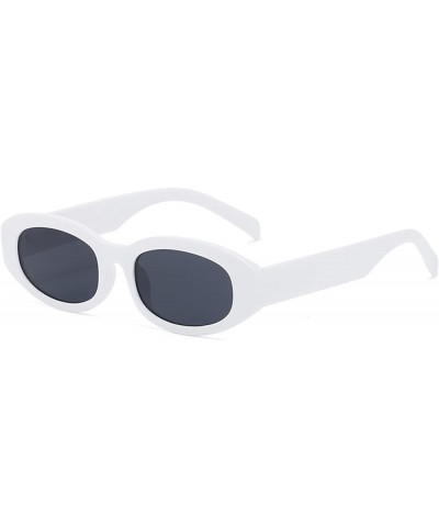 Oval Cat Eye Small Frame Hip Hop Fashion Sunglasses (Color : E, Size : 1) 1 D $16.20 Designer