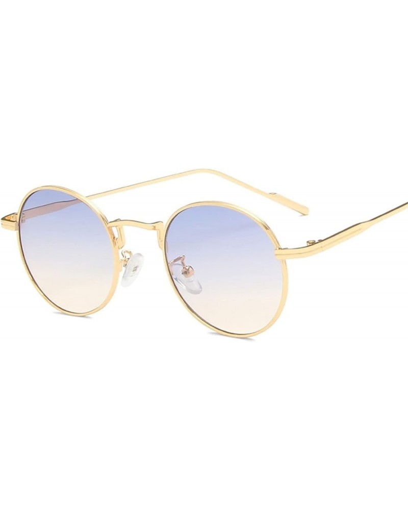 Fashion Metal Small Round Sunglasses Retro Men and Women Outdoor Decorative Sunglasses (Color : B, Size : 1) 1 F $18.46 Designer