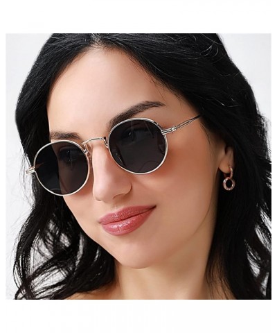 Fashion Metal Small Round Sunglasses Retro Men and Women Outdoor Decorative Sunglasses (Color : B, Size : 1) 1 F $18.46 Designer