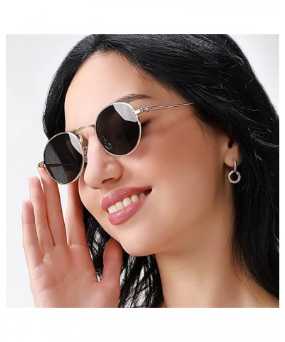 Fashion Metal Small Round Sunglasses Retro Men and Women Outdoor Decorative Sunglasses (Color : B, Size : 1) 1 F $18.46 Designer