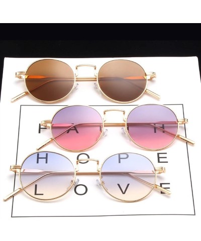 Fashion Metal Small Round Sunglasses Retro Men and Women Outdoor Decorative Sunglasses (Color : B, Size : 1) 1 F $18.46 Designer