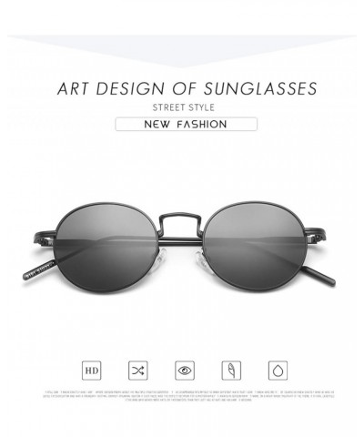 Fashion Metal Small Round Sunglasses Retro Men and Women Outdoor Decorative Sunglasses (Color : B, Size : 1) 1 F $18.46 Designer