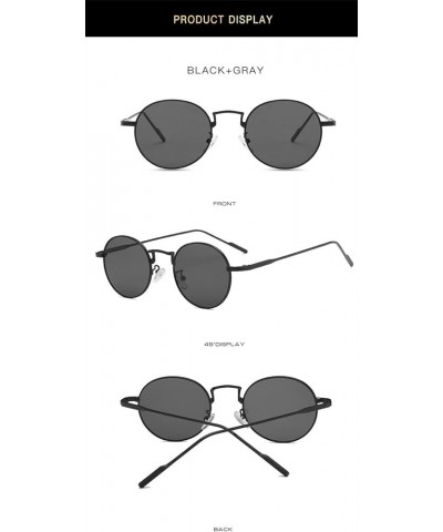 Fashion Metal Small Round Sunglasses Retro Men and Women Outdoor Decorative Sunglasses (Color : B, Size : 1) 1 F $18.46 Designer