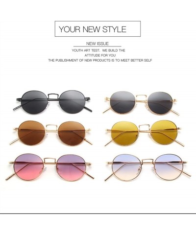 Fashion Metal Small Round Sunglasses Retro Men and Women Outdoor Decorative Sunglasses (Color : B, Size : 1) 1 F $18.46 Designer