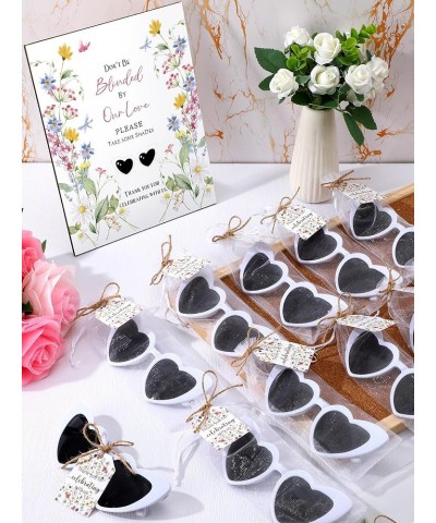 100 Set Wedding Party Favors Bulk White Heart Shape Sunglasses Bachelorette Bridal Baby Shower Favors Gifts for Guests Wild F...