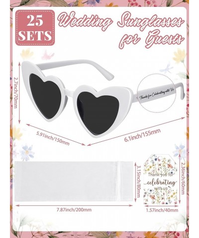 100 Set Wedding Party Favors Bulk White Heart Shape Sunglasses Bachelorette Bridal Baby Shower Favors Gifts for Guests Wild F...