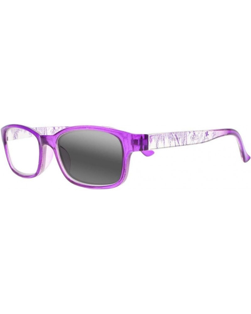 Men women Chinese Style Rectangle Photochromic Transition Reading Glasses +1.0~+4.0 Purple $37.50 Rectangular