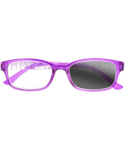 Men women Chinese Style Rectangle Photochromic Transition Reading Glasses +1.0~+4.0 Purple $37.50 Rectangular