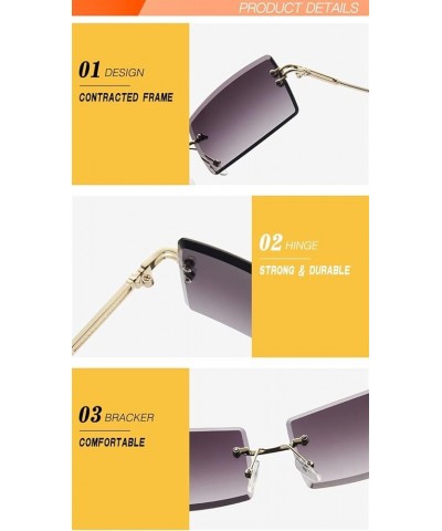 Women Square Frameless Sunglasses Outdoor Vacation Street Fashion Sunglasses (Color : C, Size : 1) 1 K $11.68 Designer