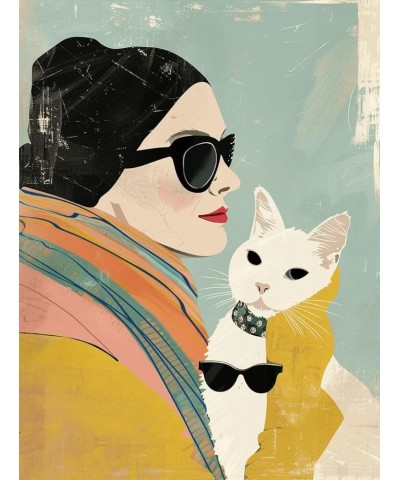 Illustration of a Woman with Black Sunglasses Poster UNFRAMED. Medium 9" x 12" F01821-Multi9 18" x 24" Multi $10.79 Rectangular