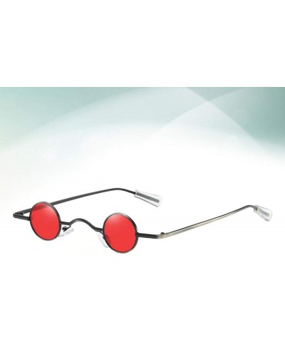 Small Round Frame Sunglasses Creative Eyeglasses Decorative Party Glasses Beach Eyewear for Men Women (Black) Red $9.30 Round