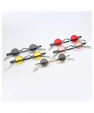 Small Round Frame Sunglasses Creative Eyeglasses Decorative Party Glasses Beach Eyewear for Men Women (Black) Red $9.30 Round