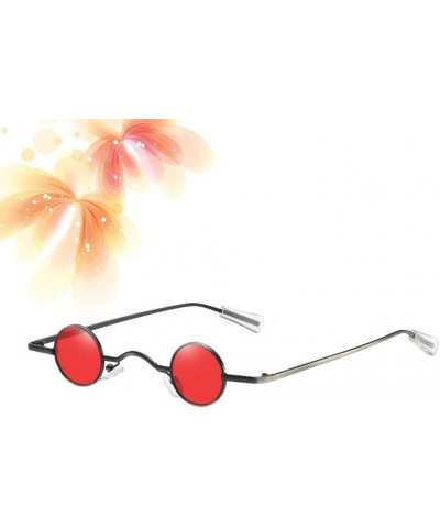 Small Round Frame Sunglasses Creative Eyeglasses Decorative Party Glasses Beach Eyewear for Men Women (Black) Red $9.30 Round