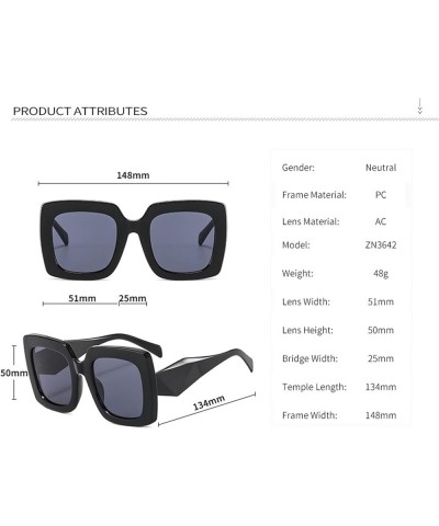 Large Frame Square Men and Women Outdoor Vacation Driving Decorative Sunglasses (Color : D, Size : 1) 1A $13.23 Designer