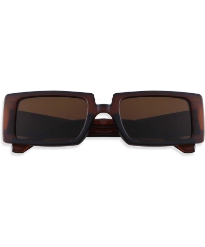 Trendy Rectangle Sunglasses for Women Vintage 90s Retro Fashion Narrow Cool Square Frame Sunglasses Brown Frame/Brown Lens $9...