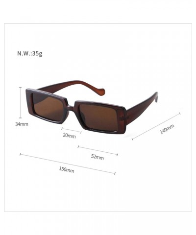 Trendy Rectangle Sunglasses for Women Vintage 90s Retro Fashion Narrow Cool Square Frame Sunglasses Brown Frame/Brown Lens $9...