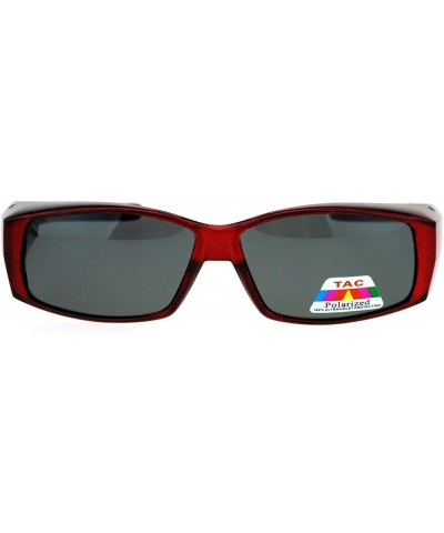 Unisex Polarized Rectangular 55mm Over the Glasses Fit Over Sunglasses Red $10.59 Rectangular