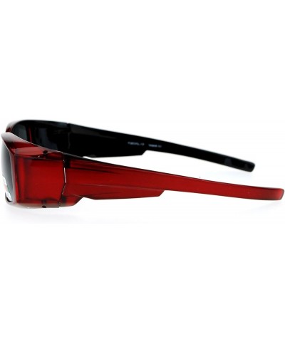 Unisex Polarized Rectangular 55mm Over the Glasses Fit Over Sunglasses Red $10.59 Rectangular