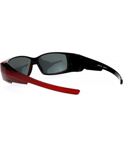 Unisex Polarized Rectangular 55mm Over the Glasses Fit Over Sunglasses Red $10.59 Rectangular