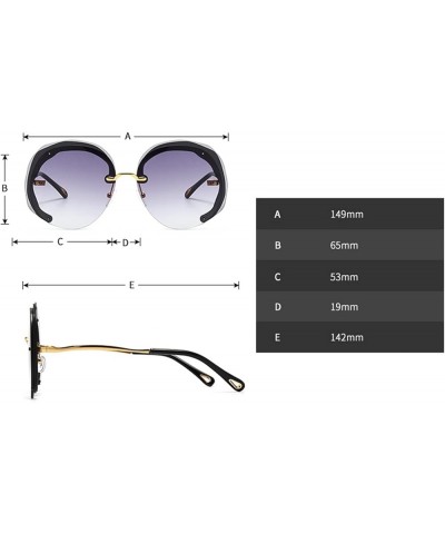 Unique Oversized Rimless Round Women Sunglasses Fashion Clear Ocean Gradient Lens Shades UV400 Trending Men Sun Glasses Green...